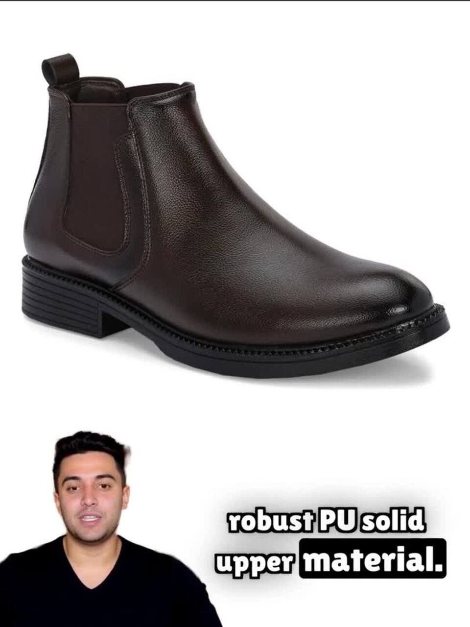 The Lifestyle Co. Men Brown High-Top Chelsea Boots