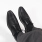 INVICTUS Men Black Textured Oxfords