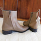 New Brunello Cucinelli monili heel Chelsea boot tan leather ankle booties 39 NWT