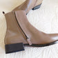 New Brunello Cucinelli monili heel Chelsea boot tan leather ankle booties 39 NWT