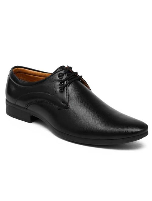 black leather lace-up derby