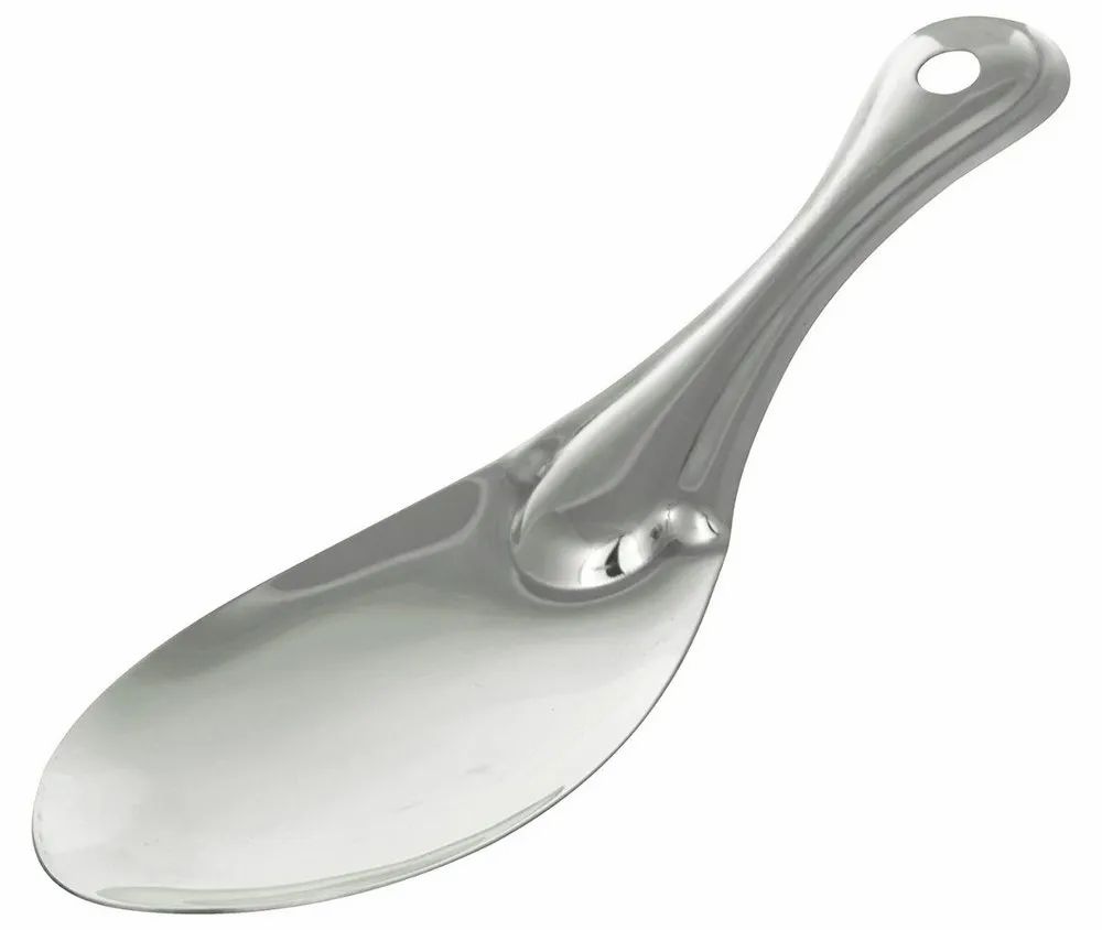 Silver Stainless Steel Rice Serving Spoon, Size: 7 Inch (l)